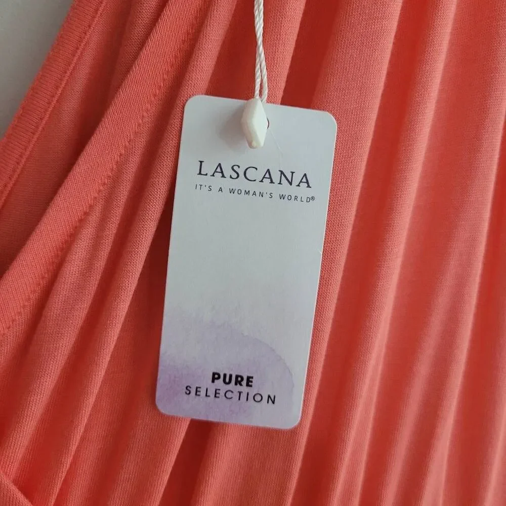 NWT lascana jumpsuit sleeveless wide leg salmon size 14 summer beachy‎